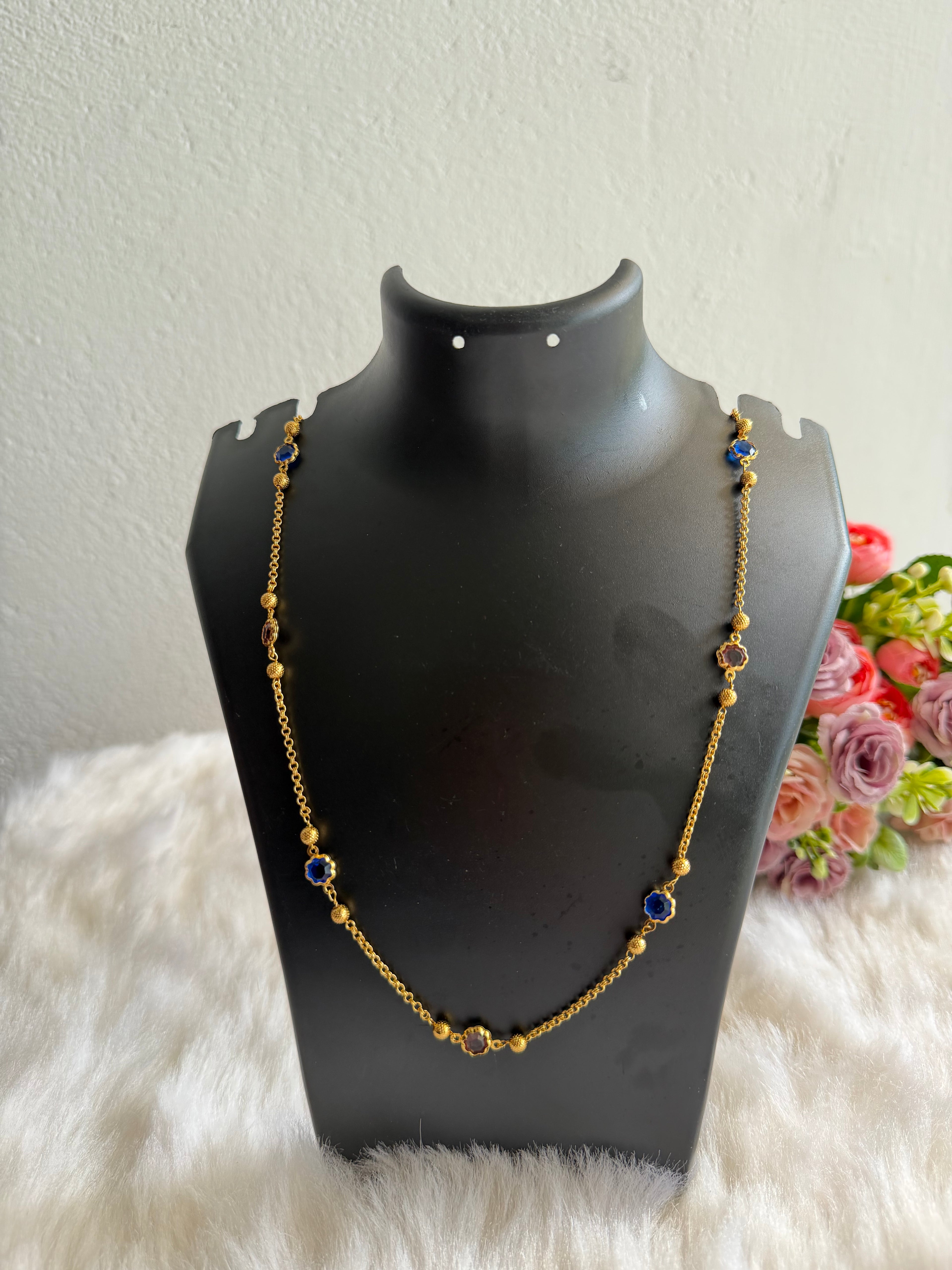 Violet gem floral chain