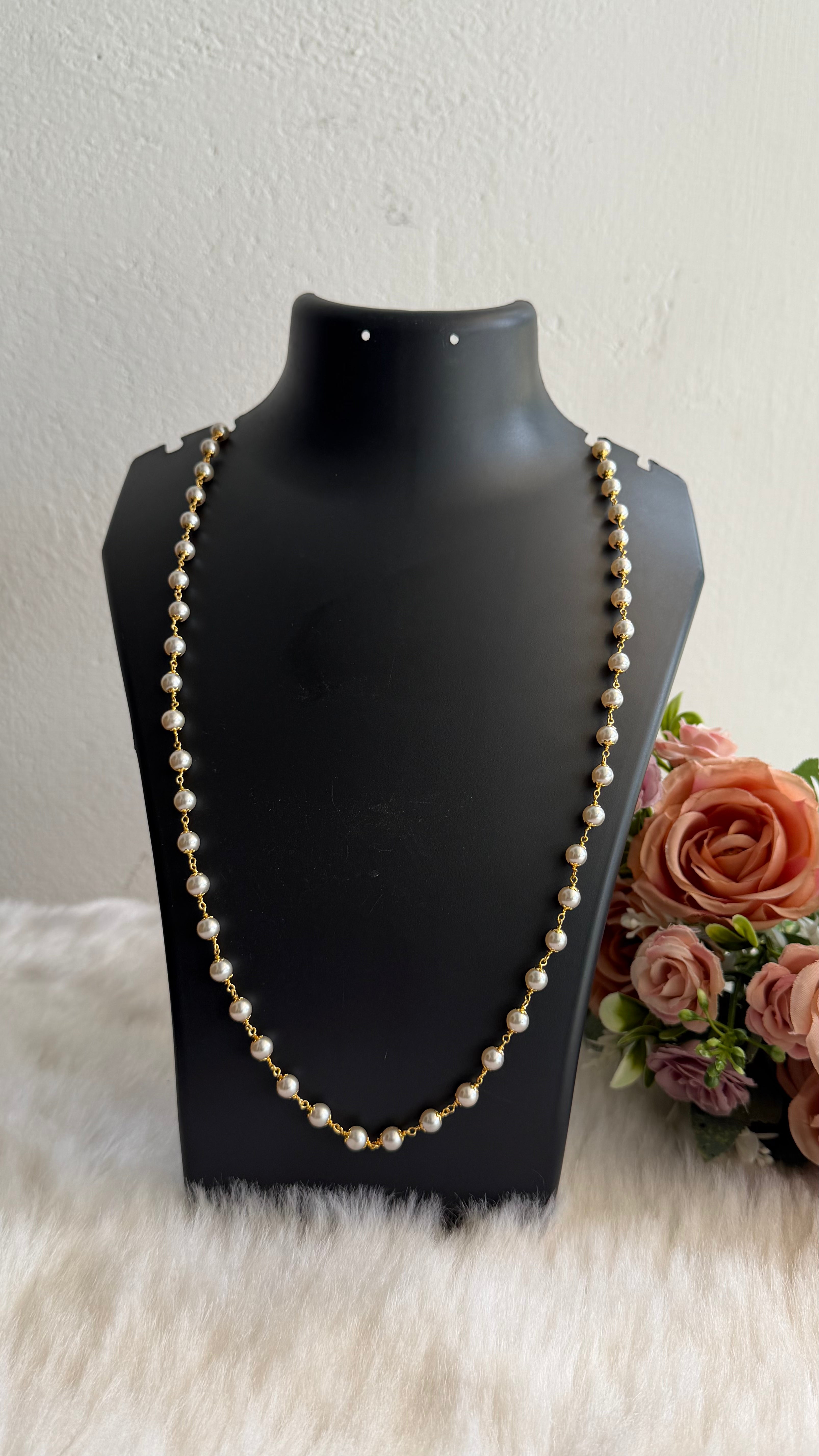 Ivory long pearl chain