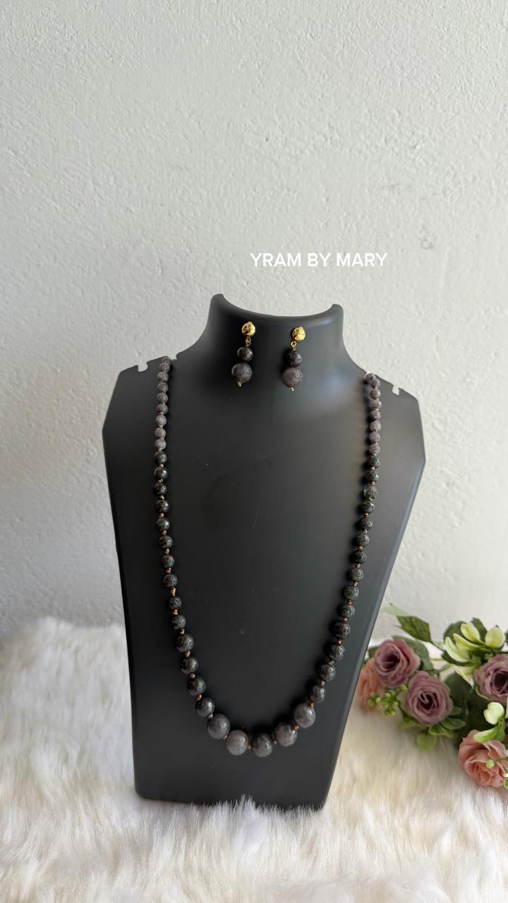 charcoal grey beads