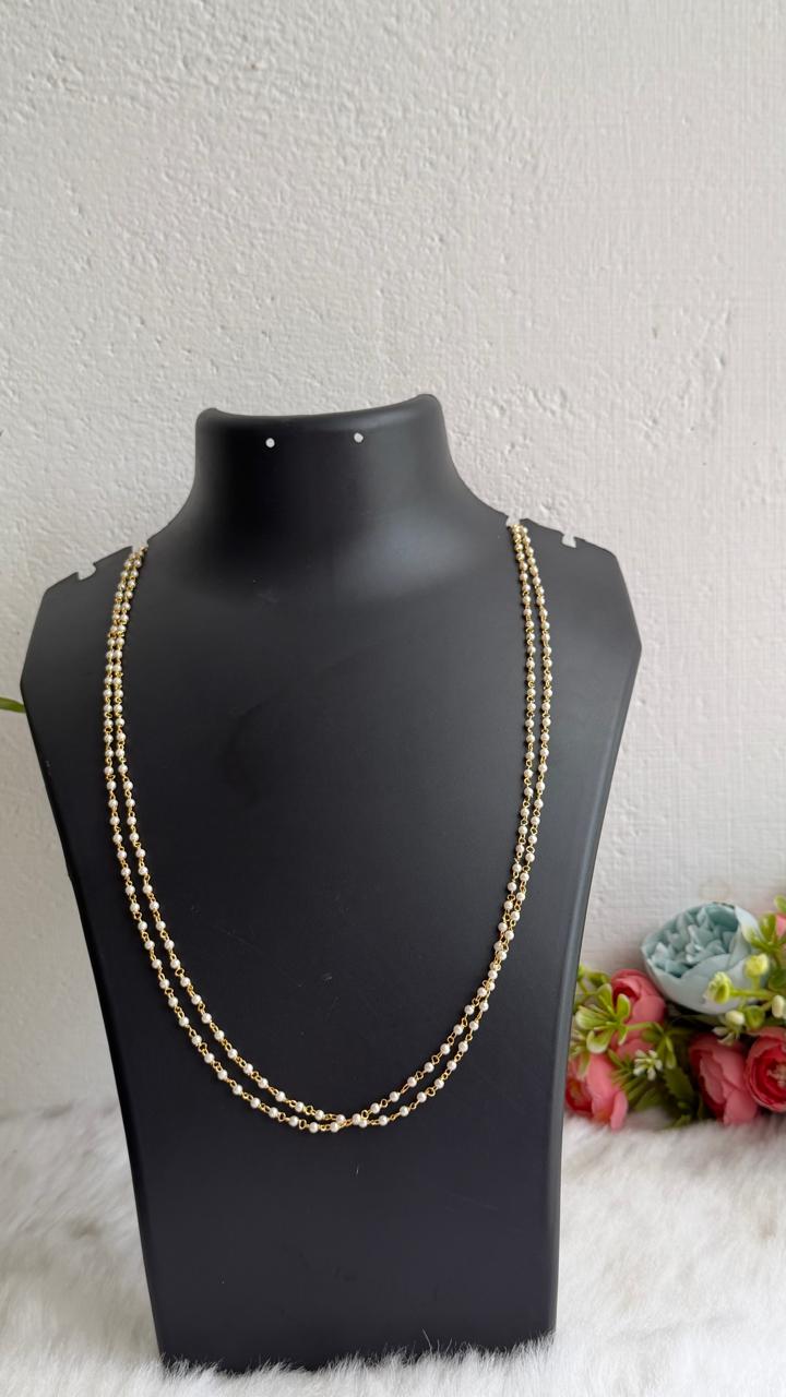 2 layer round pearl chain