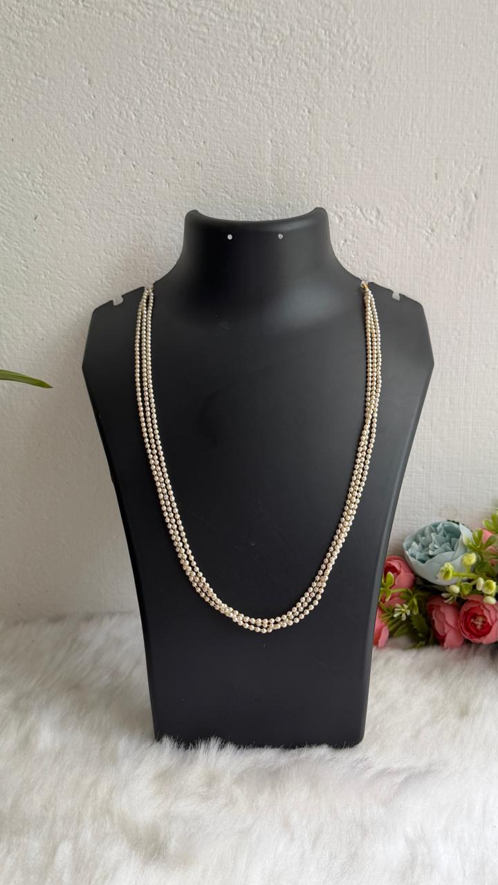 3 layer round pearl chain