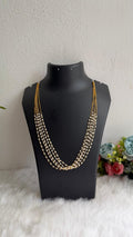 5 layer gold round pearl chain