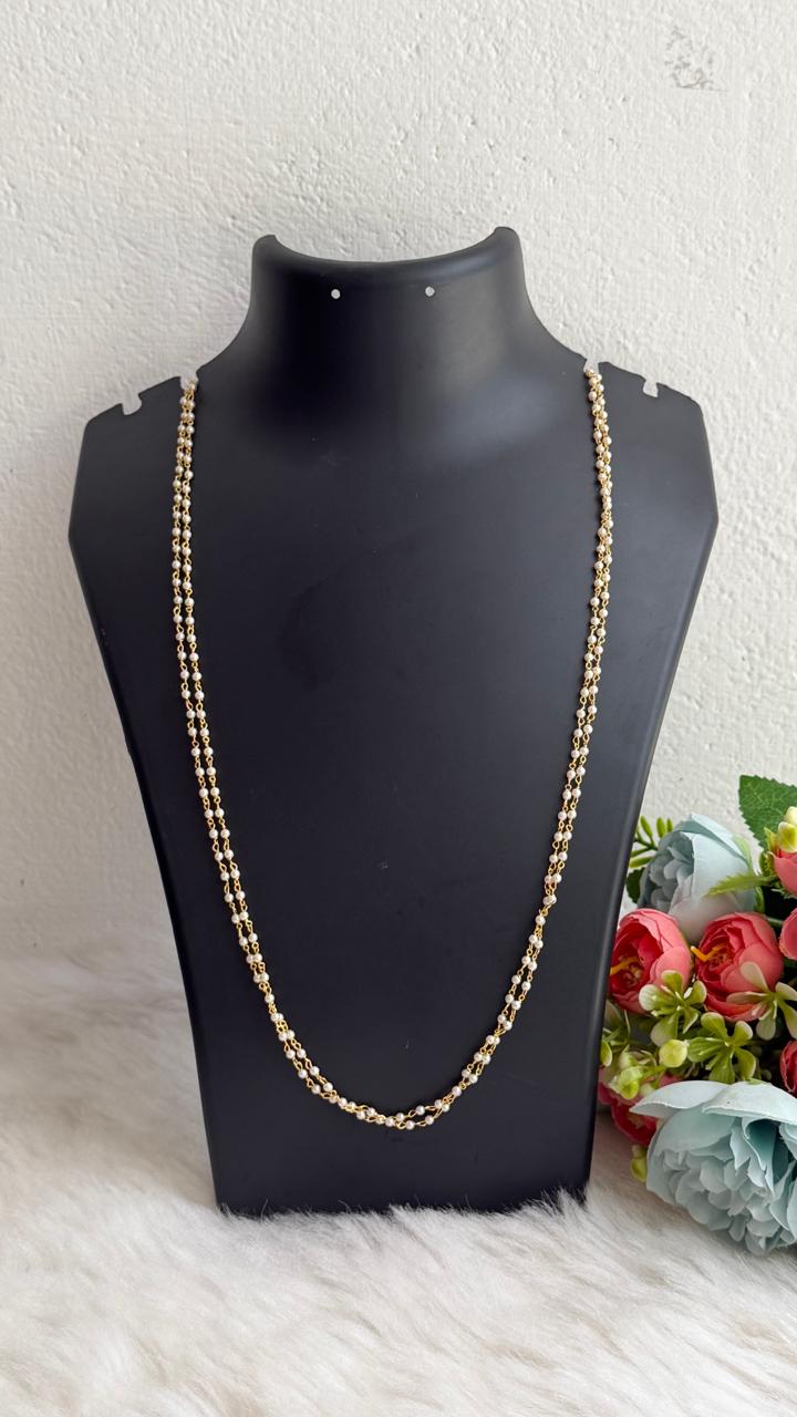 2 layer round pearl chain