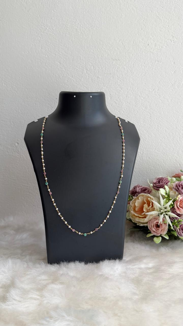 single layer multi colour pearl chain